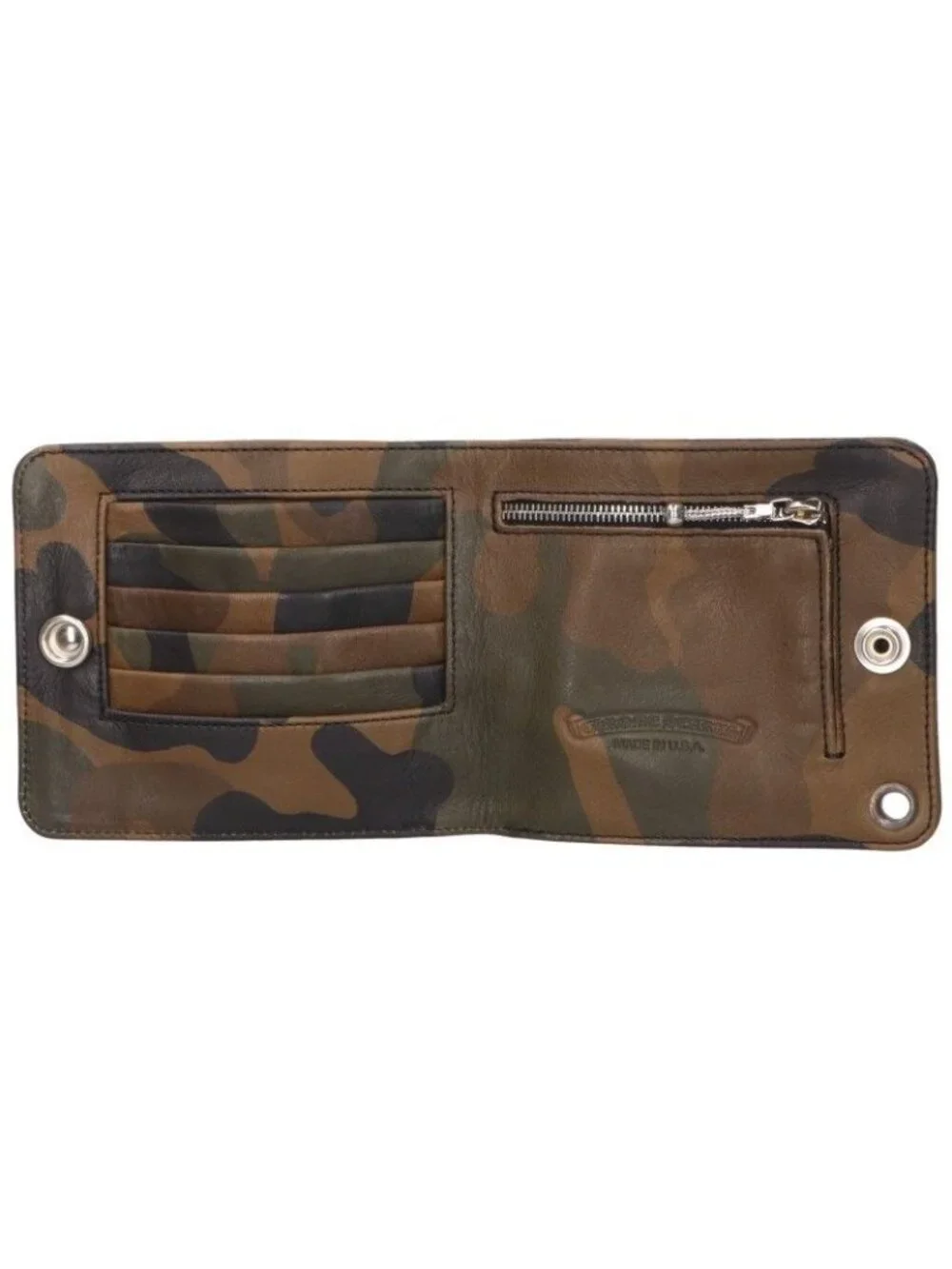 Chrome Hearts Star Button Camouflage Leather Wallet